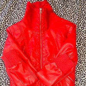 Red Beverley Hills Polo Club Leather Jacket